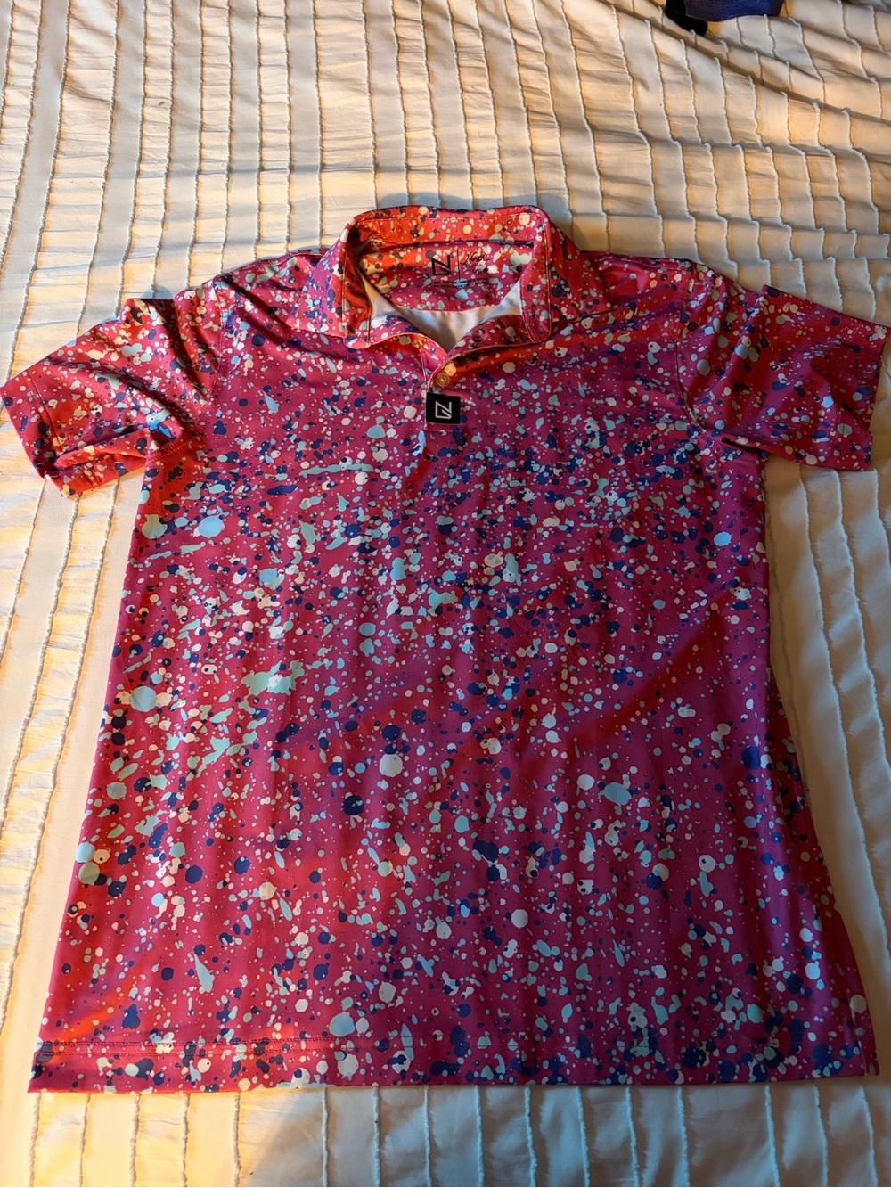 North Golf Pink Multicolor Splatter Polo